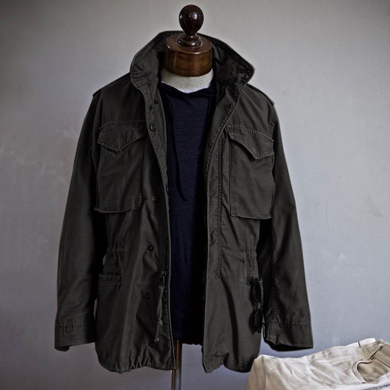 Rugged Men's Hooded Field Jacket - Durable Outdoor Comfort with Multi-Pockets