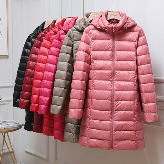 Feathra Ultralight Women's Down Jacket: Waterproof, Insulated, Detachable Hood